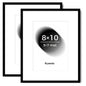 Kuxerla 8x10 Picture Frame Holds 5x7 Picture with Mat or 8x10 Picture without Mat,With Clear Acrylic Front and MDF Back Panel,Pack of 2,Black
