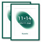 Kuxerla 11x14 Picture Frame Holds 8.5x11 Picture with Mat or 11x14 Picture without Mat,With Clear Acrylic Front and MDF Back Panel,Pack of 2,Green
