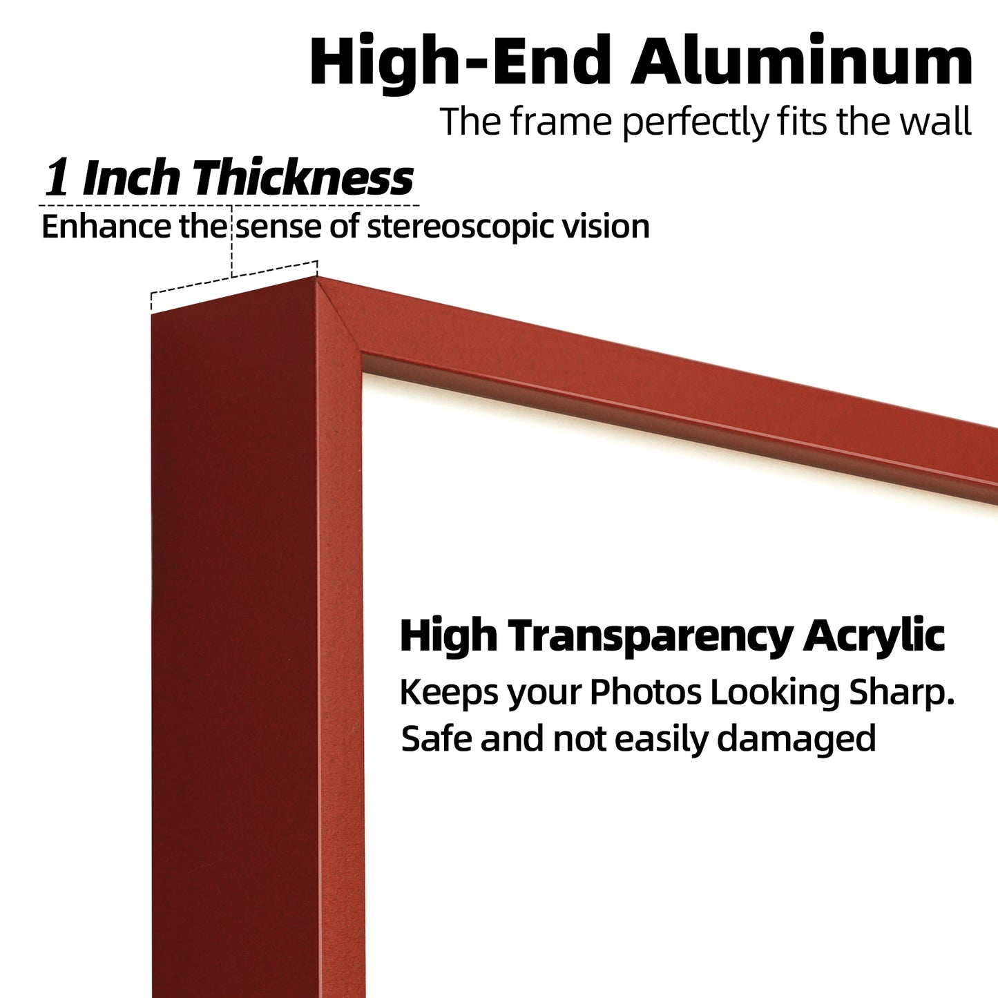 Kuxerla 11x14 Picture Frame Holds 8.5x11 Picture with Mat or 11x14 Picture without Mat,With Clear Acrylic Front and MDF Back Panel,Pack of 2,Red