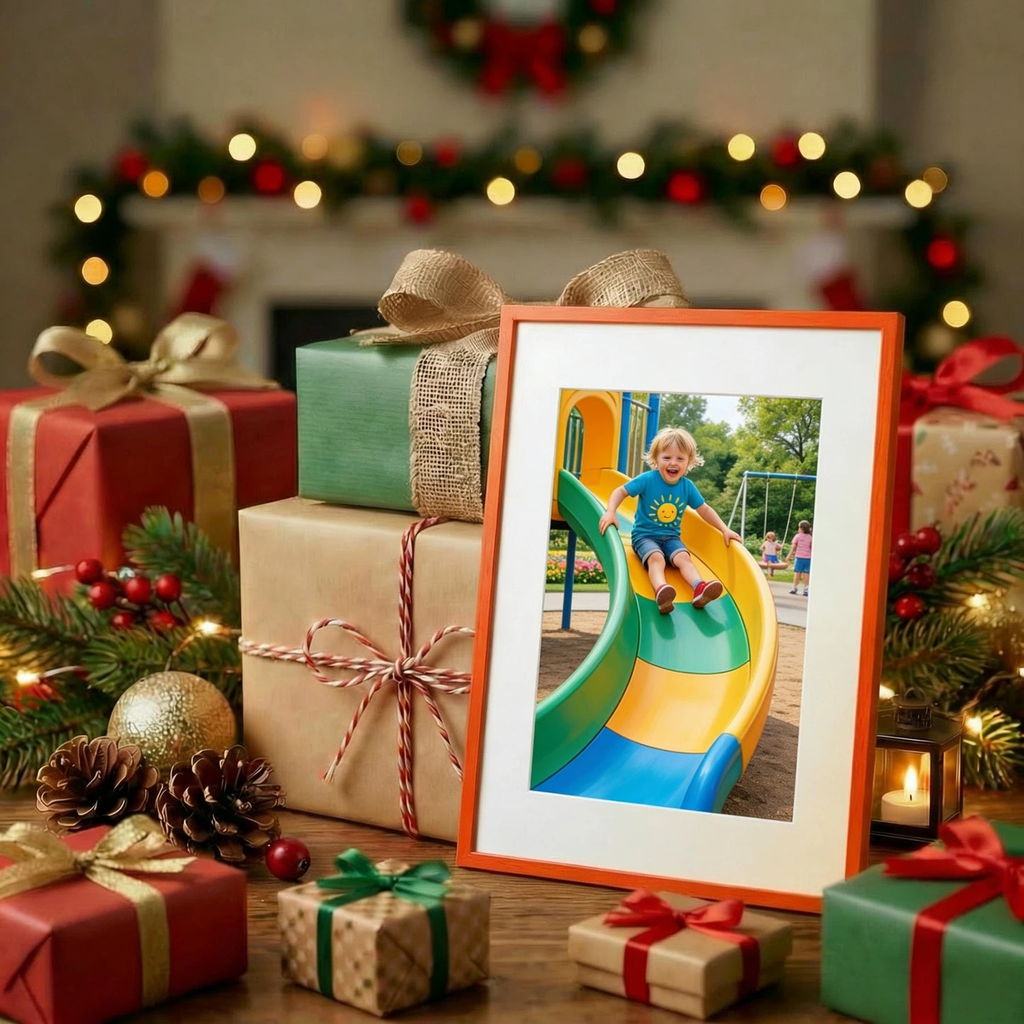 Kuxerla 11x14 Picture Frame Holds 8.5x11 Picture with Mat or 11x14 Picture without Mat,With Clear Acrylic Front and MDF Back Panel,Pack of 2,Orange