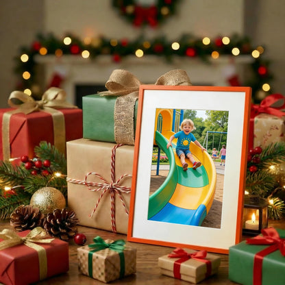 Kuxerla 11x14 Picture Frame Holds 8.5x11 Picture with Mat or 11x14 Picture without Mat,With Clear Acrylic Front and MDF Back Panel,Pack of 2,Orange