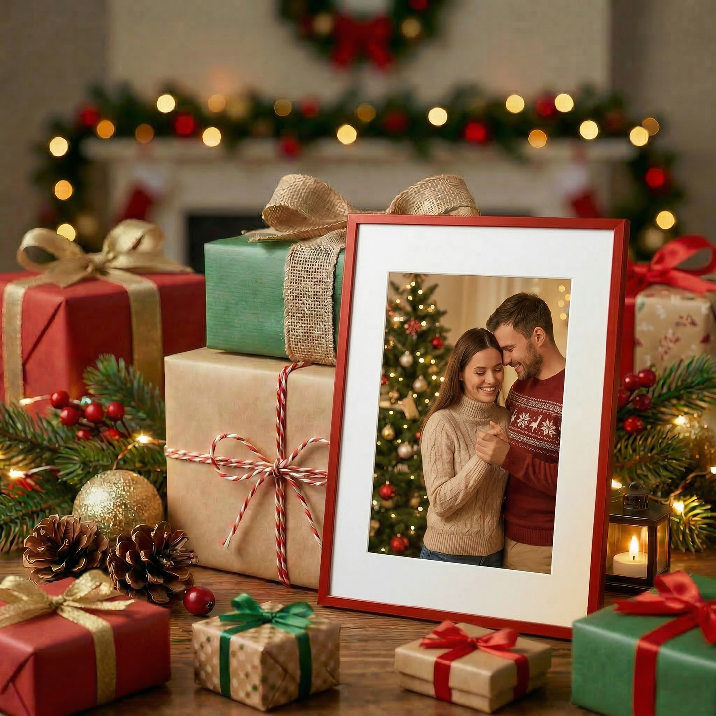 Kuxerla 8x10 Picture Frame Holds 5x7 Picture with Mat or 8x10 Picture without Mat,With Clear Acrylic Front and MDF Back Panel,Pack of 2,Red