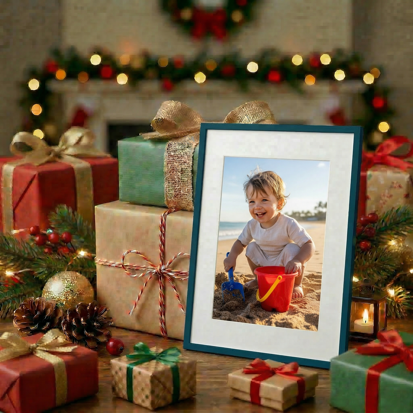 Kuxerla 11x14 Picture Frame Holds 8.5x11 Picture with Mat or 11x14 Picture without Mat,With Clear Acrylic Front and MDF Back Panel,Pack of 2,Green